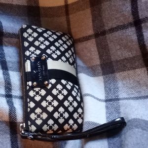 Kate Spade Black and White Wristlet